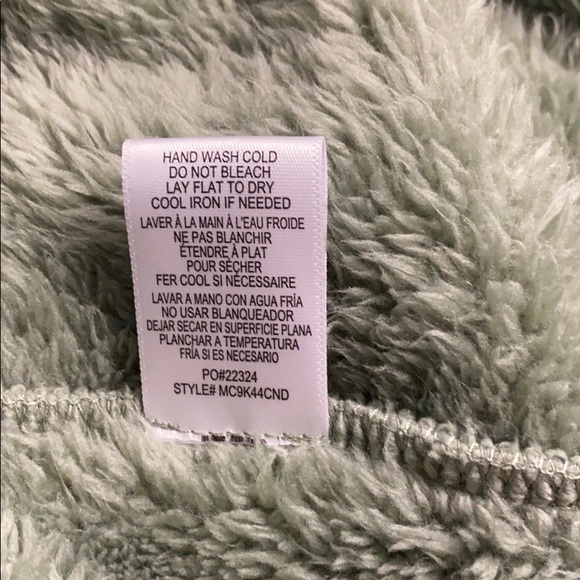 Bobeau Faux Fur Draped Front Mint Green Cardigan - Picture 6 of 7